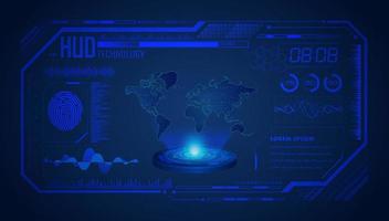 Modern World Map Holographic Projector on Technology Background vector