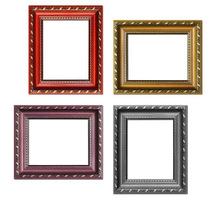 Set of empty picture frames with free space inside, isolated on white photo