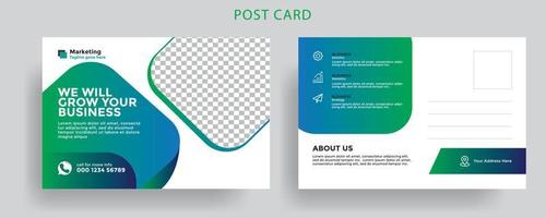 Corporate postcard design template vector