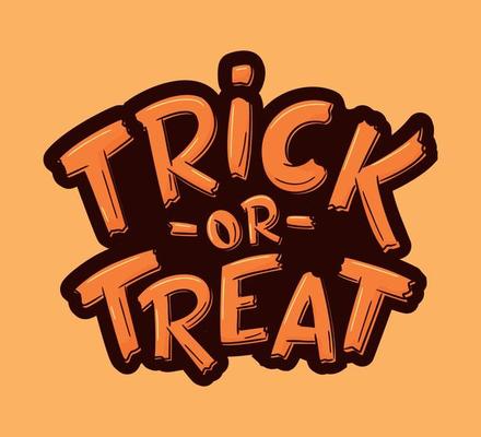 Trick Or Treat Vector Art Icons And Graphics For Free Download Halloween Sticker Trick Or Treat Hand Drawn Halloween Lettering Sign Doodle For Logo Poster Emblem Greeting Card Cartoon Style Vector