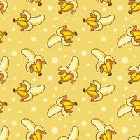 cute banana fruit seamless pattern background vector