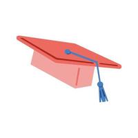 ilustración de gorro de graduación. caricatura de gorro de graduación. Elementos básicos del diseño educativo. diseño de iconos planos editables en formato eps10. simple, único, elegante y lindo. vector