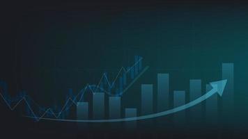 antecedentes financieros y comerciales. el gráfico de barras y el gráfico de velas muestran el precio de negociación del mercado de valores vector