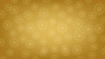 Christmas background. festive holiday and happy new year decoration. snowflakes pattern on gold for greeting card graphic design vector