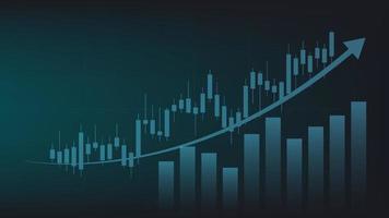 antecedentes financieros y comerciales. el gráfico de barras y el gráfico de velas muestran el precio de negociación del mercado de valores vector