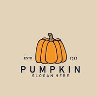 Pumpkin vintage logo, icon and symbol, vector illustration design