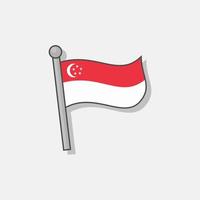 ilustración de la plantilla de la bandera de singapur vector