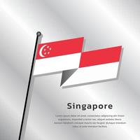 ilustración de la plantilla de la bandera de singapur vector