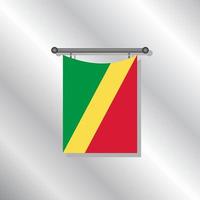 ilustración de la plantilla de la bandera del congo vector