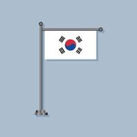 ilustración de la plantilla de la bandera de corea del sur vector