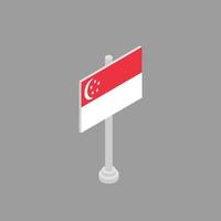 ilustración de la plantilla de la bandera de singapur vector