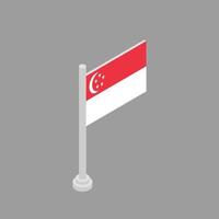 ilustración de la plantilla de la bandera de singapur vector