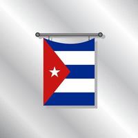 ilustración de la plantilla de la bandera de cuba vector