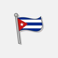 ilustración de la plantilla de la bandera de cuba vector