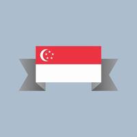 ilustración de la plantilla de la bandera de singapur vector