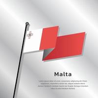 ilustración de la plantilla de la bandera de malta vector