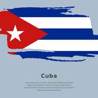 ilustración de la plantilla de la bandera de cuba vector