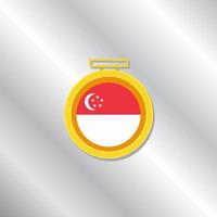 ilustración de la plantilla de la bandera de singapur vector