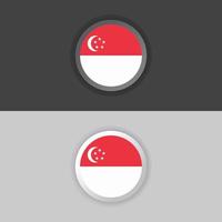 ilustración de la plantilla de la bandera de singapur vector