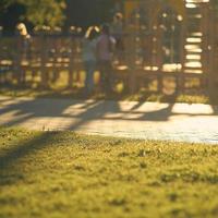 Blur playground in park abstract background. Film tone effect. photo