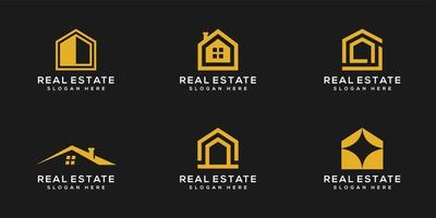 set of home logo design template vector