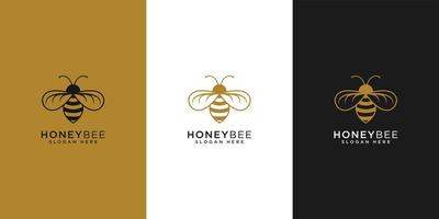 vector de logotipo de animales de abeja de miel