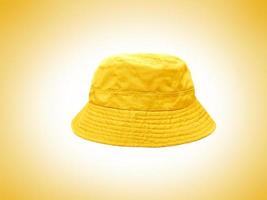 yellow bucket hat isolated on white background yellow photo