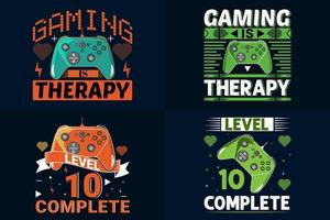 Stylish Gamer t-shirt Design Bundle, A Set Of gaming t-shirt design vector