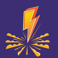 Yellow thunder lightning bolt illustration vector