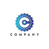 Core Gear C Letter Logo, Gear technology C letter logo vector