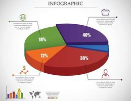 Business pie chart infographic for your documents, reports, presentations vector