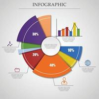 infografía de gráfico circular de negocios para sus documentos, informes, presentaciones vector