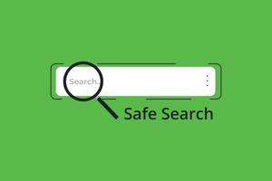 Search Bar vector eliment icon with safe Search