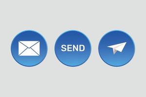 Telegram messange send blue button icon vector