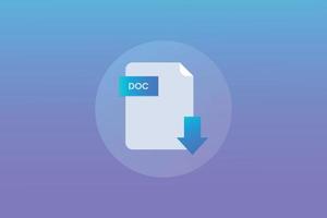 vector de icono de doc de formato de archivo de documento brillante