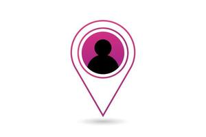 User icon location pin isolated vector