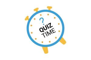 Quiz time with clock design. vector