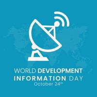 World Development Information Day. technology Information parabolic antenna  icon. Template for background, banner, card, poster. Vector illustration.