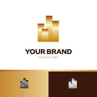 Building simple logo design template vector with three-color harmony combination, elegant luxury premium brand identity