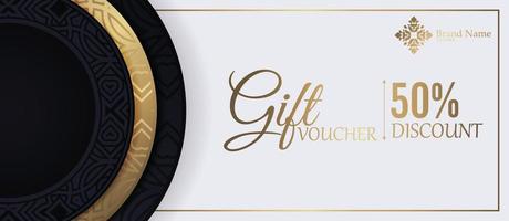 Menu restaurant luxury gift voucher design template vector