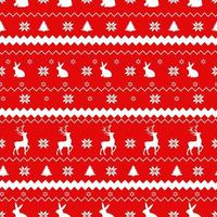 Winter festive Christmas knitted pattern woolen knitted 2023. Rabbits and deers with Norwegian ornaments seamless pattern. vector