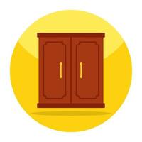 Editable design icon of almirah vector
