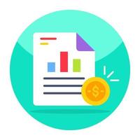 Flat design icon of financial report vector