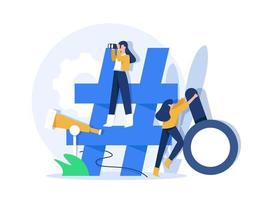 hashtag seo, adecuado para la página de destino, la interfaz de usuario, la web, la tarjeta de introducción de la aplicación, el editorial, el folleto y el banner vector