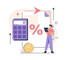 Investment and Analysis Money Cash Profits Metaphor,Employee or Manager Making Investing Plans vector