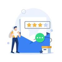 Feedback illustration,Characters filling survey form,User experiences concept vector