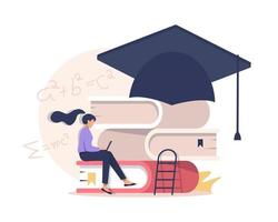 education concept,Learning,Books and reading,flat design icon vector illustration