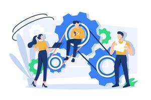 Concept of teamwork building working system of cogwheels,Business concept vector