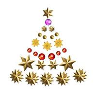 Christmas background with pine tree decoration and compositions vector