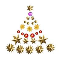 Christmas background with pine tree decoration and compositions vector